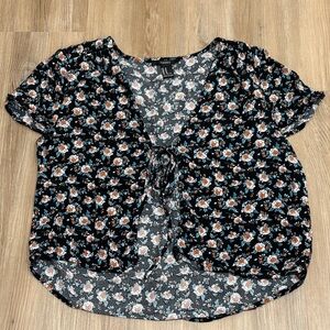 Forever 21 Black Floral Blouse